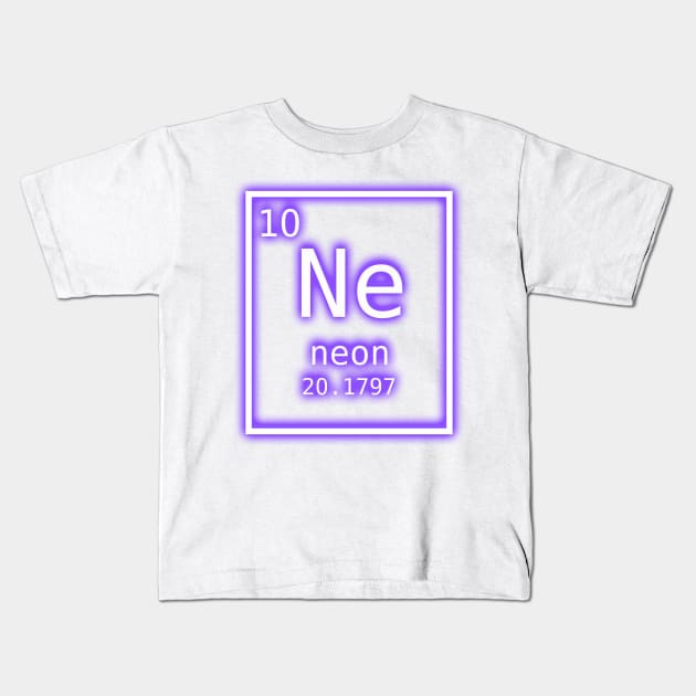 Neon Element Purple Periodic Table Chemistry Nerd Costume T-Shirt Kids T-Shirt by flytogs